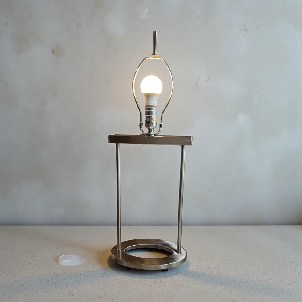 DecMode Modern Silver Table Lamp for Living Room 17” Open Structure - Picture 4 of 4